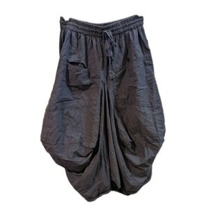 Victorian Witchy Whimsigoth Stonewash Balloon Navy Blue Lagenlook Steampunk M/L